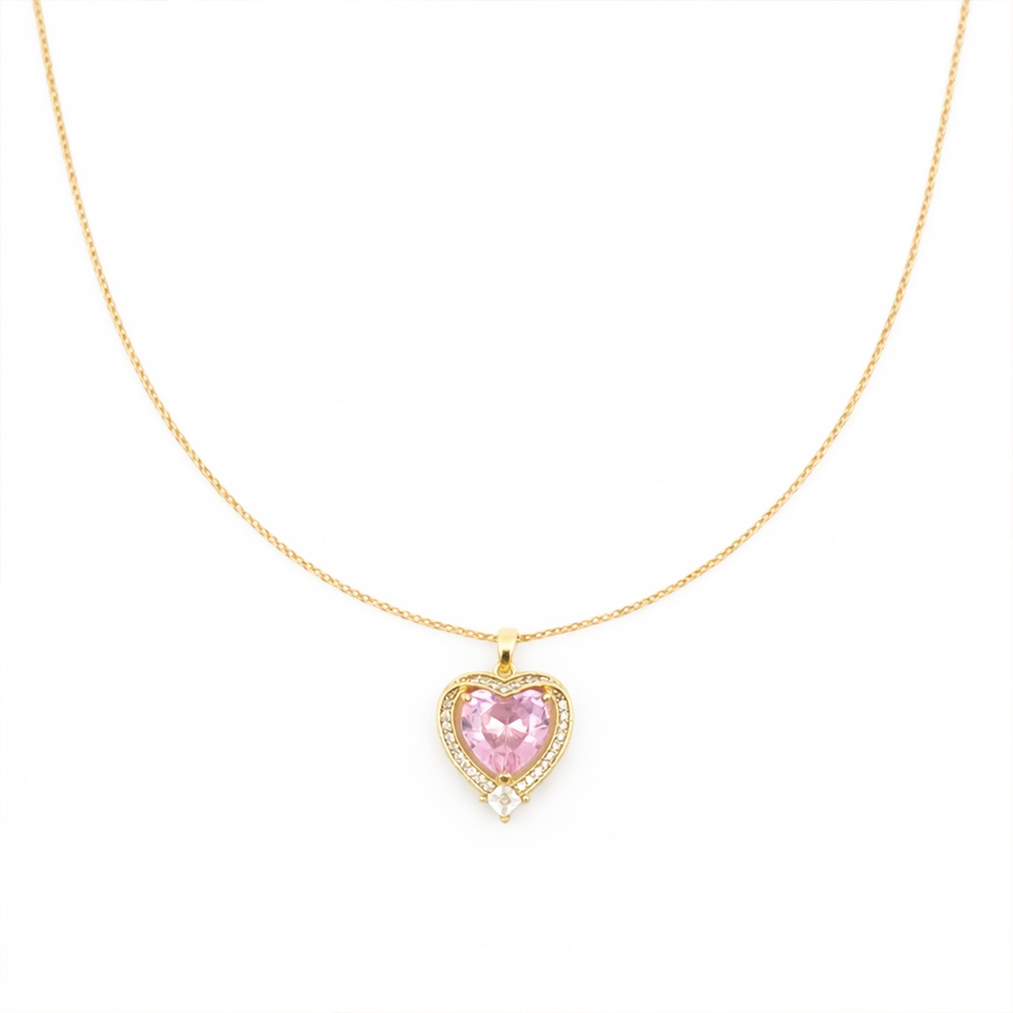 Luxpenny Pink Heart Diamond Necklace