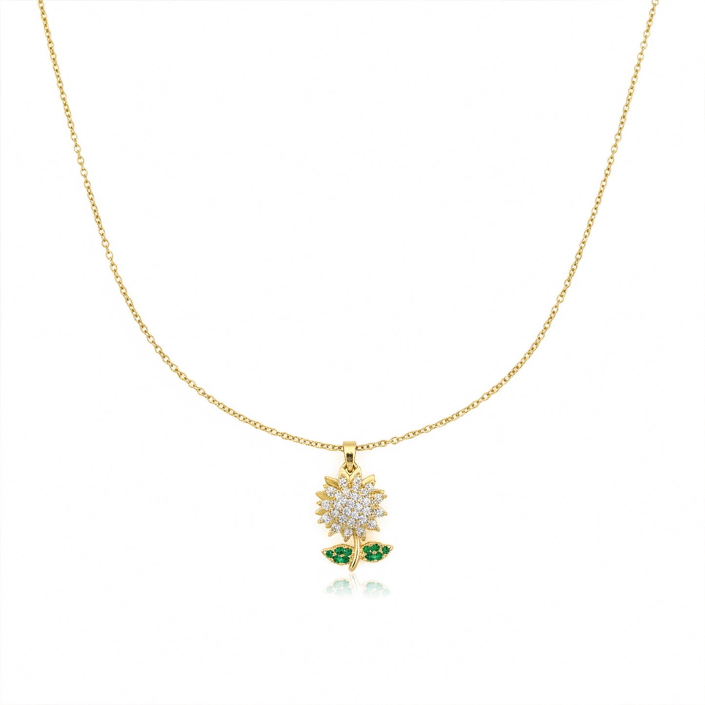 Sunflower Gold Pendant Necklace