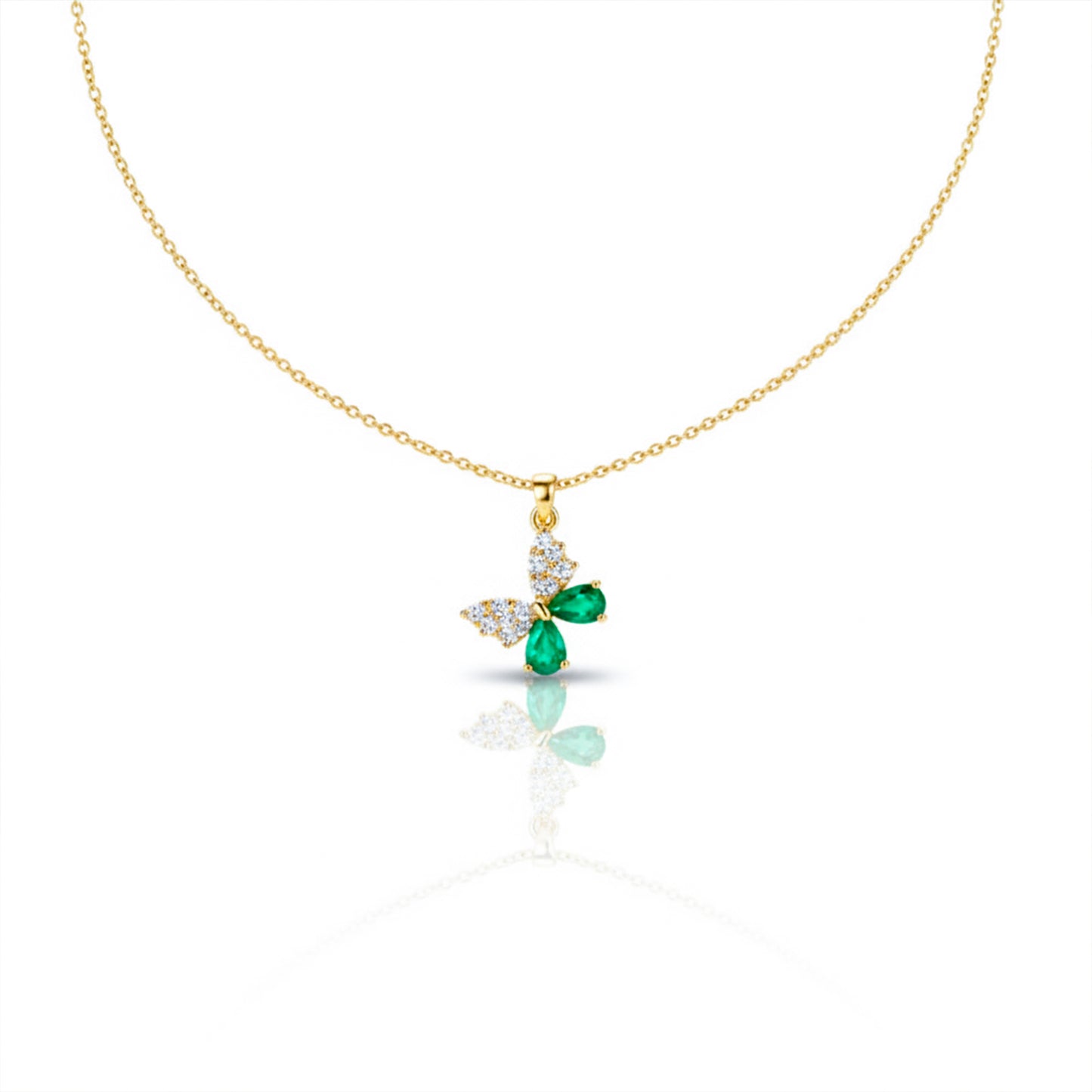 Emerald Butterfly Necklace