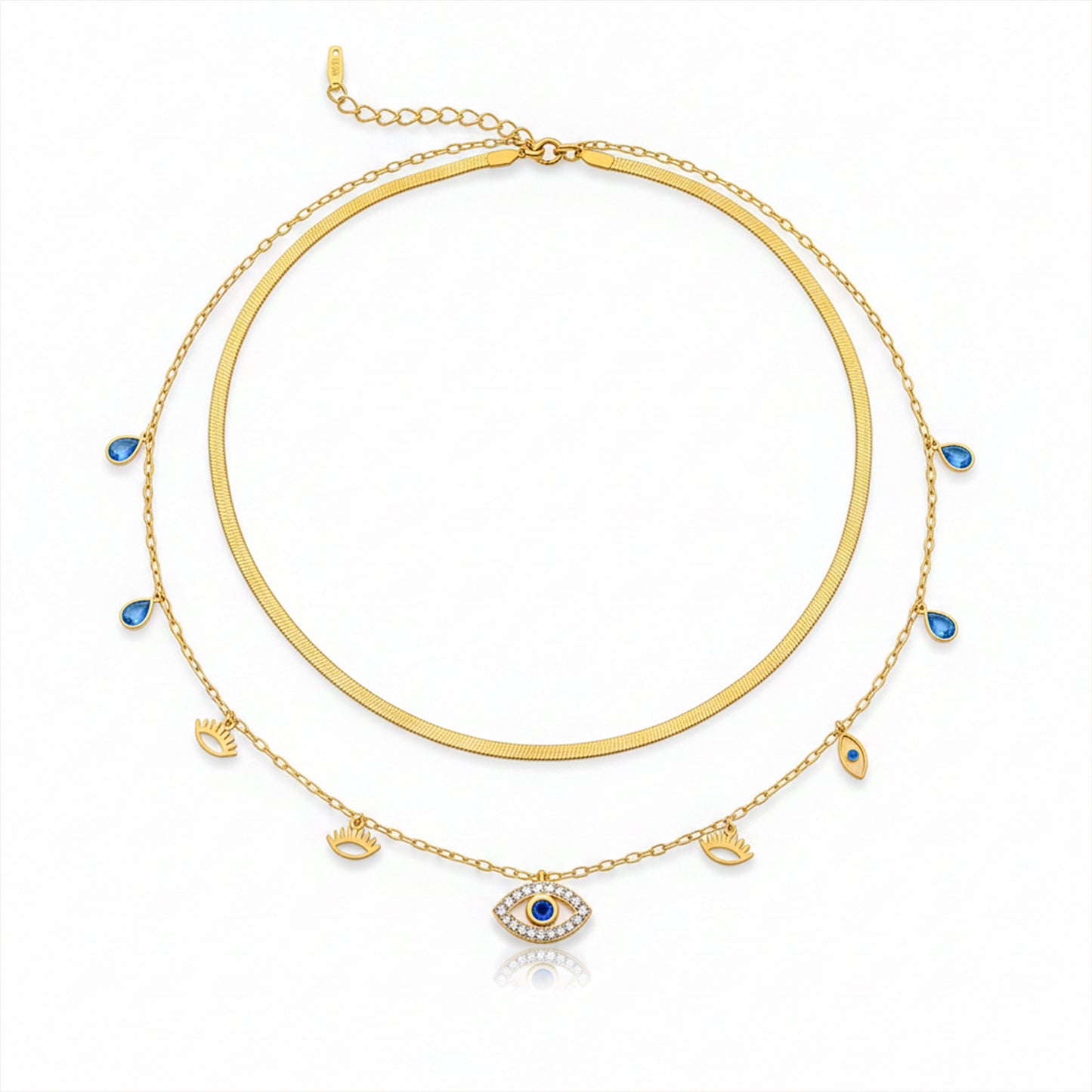 Evil Eye Layered Gold Necklace
