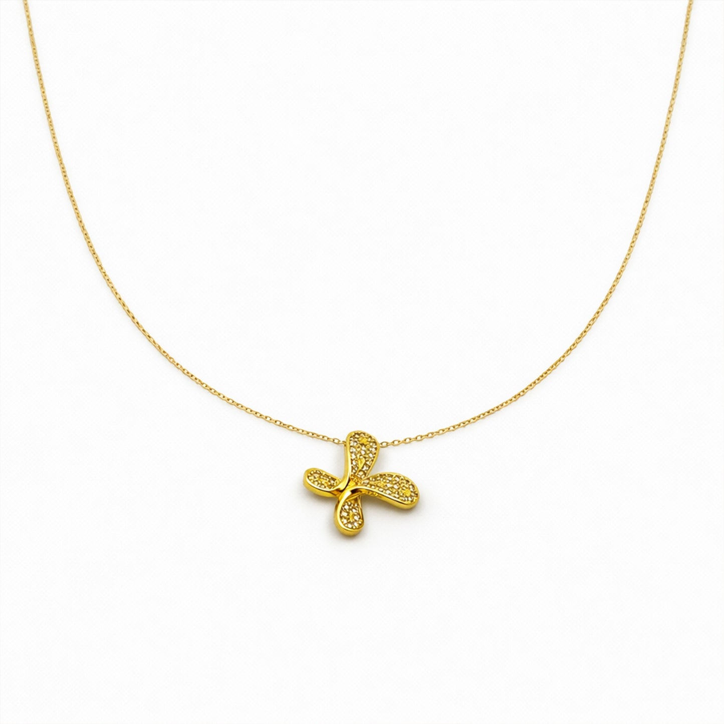 Golden Clover Sparkle Necklace
