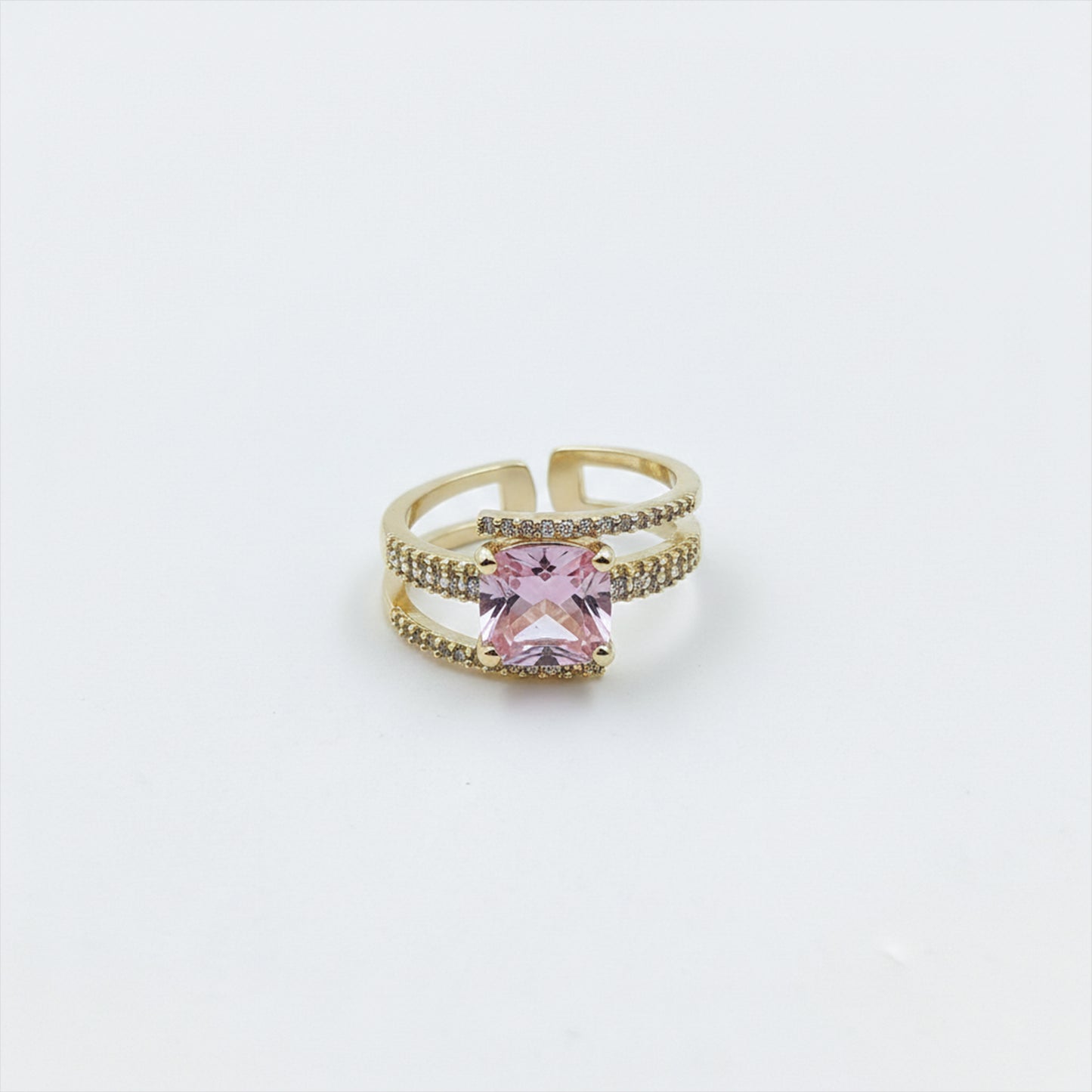 Blush Crown Pink Solitaire Ring