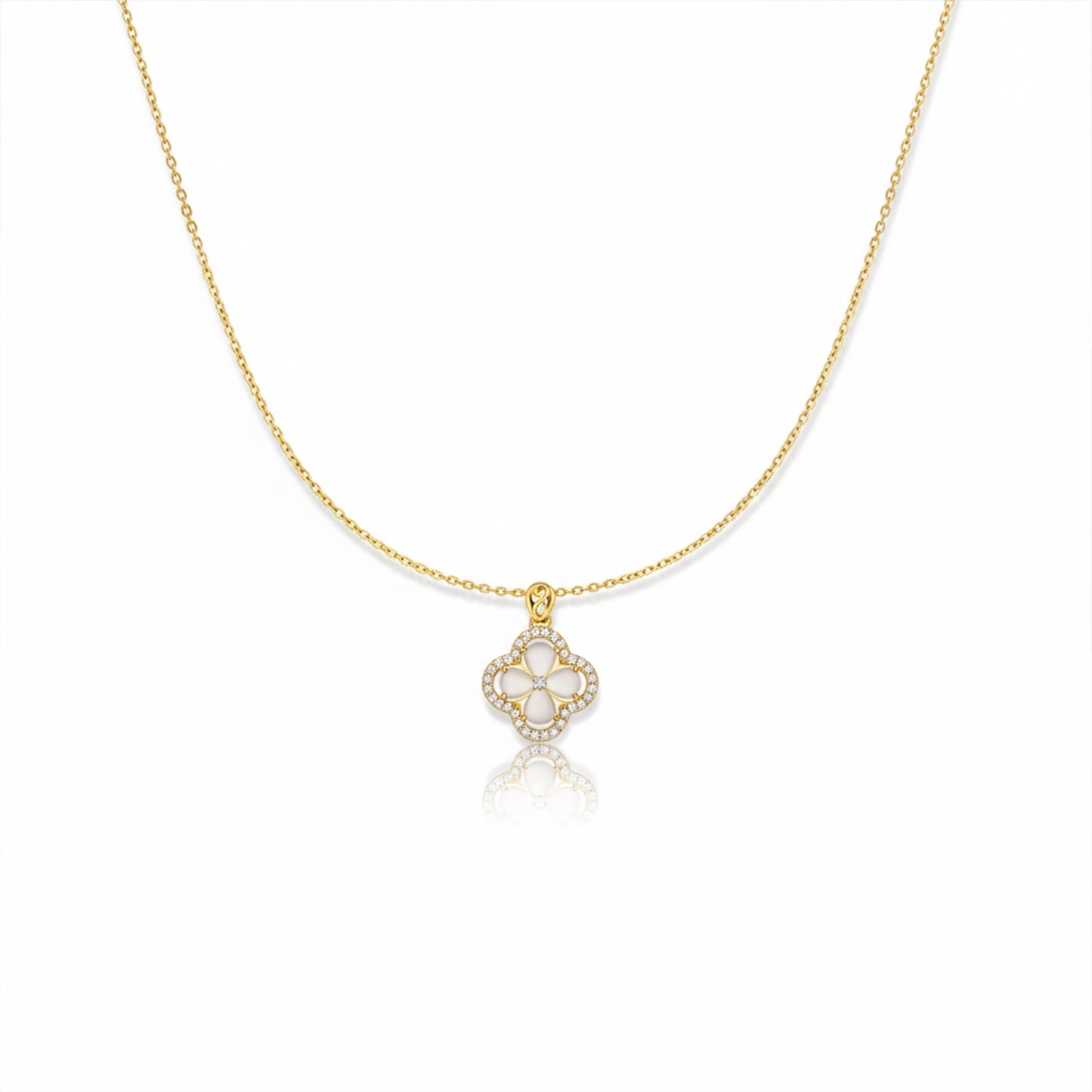 Gold Clover Pendant Necklace
