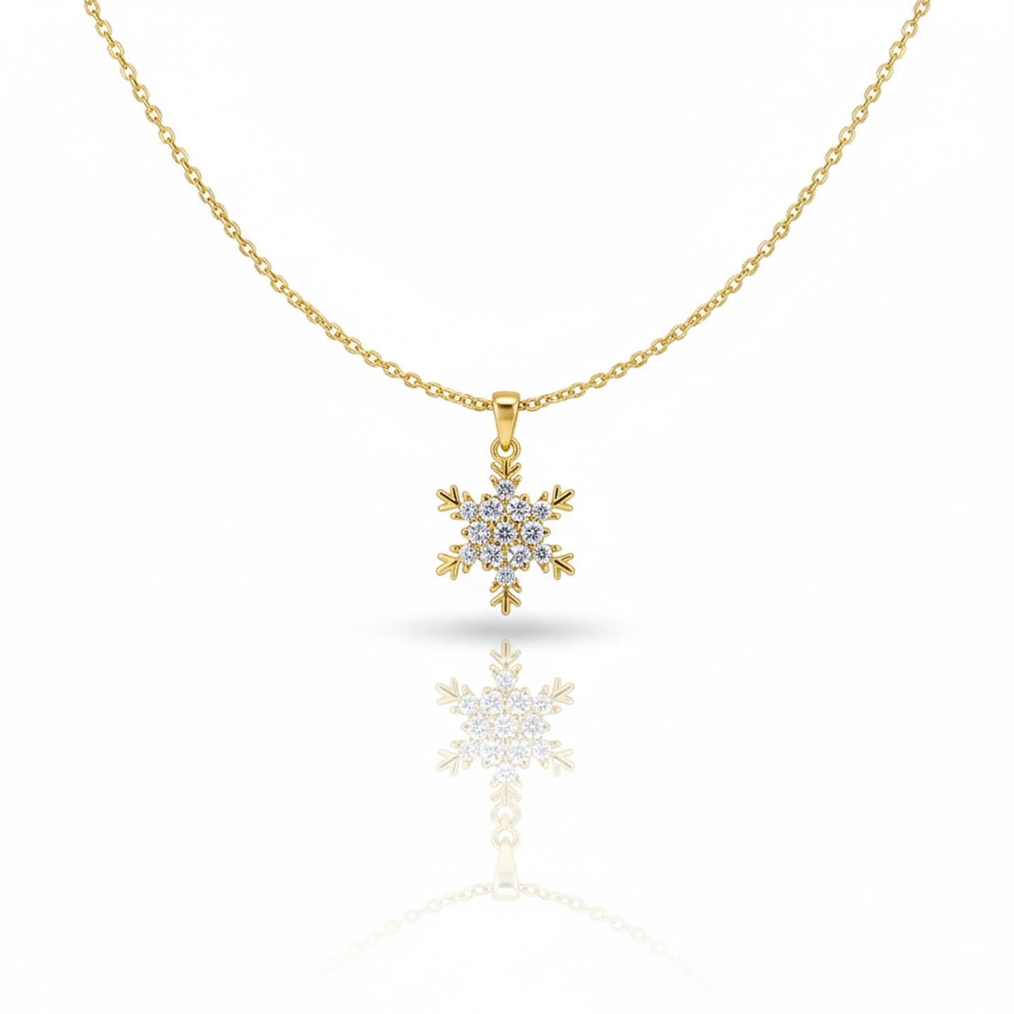 Golden Snowflake Diamond Necklace