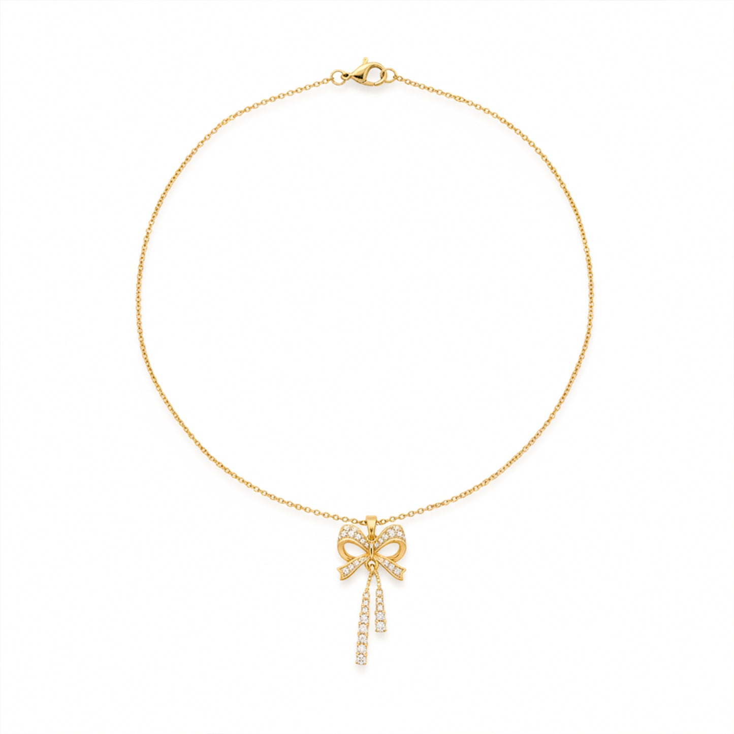 Elegant Gold Bow Pendant Necklace