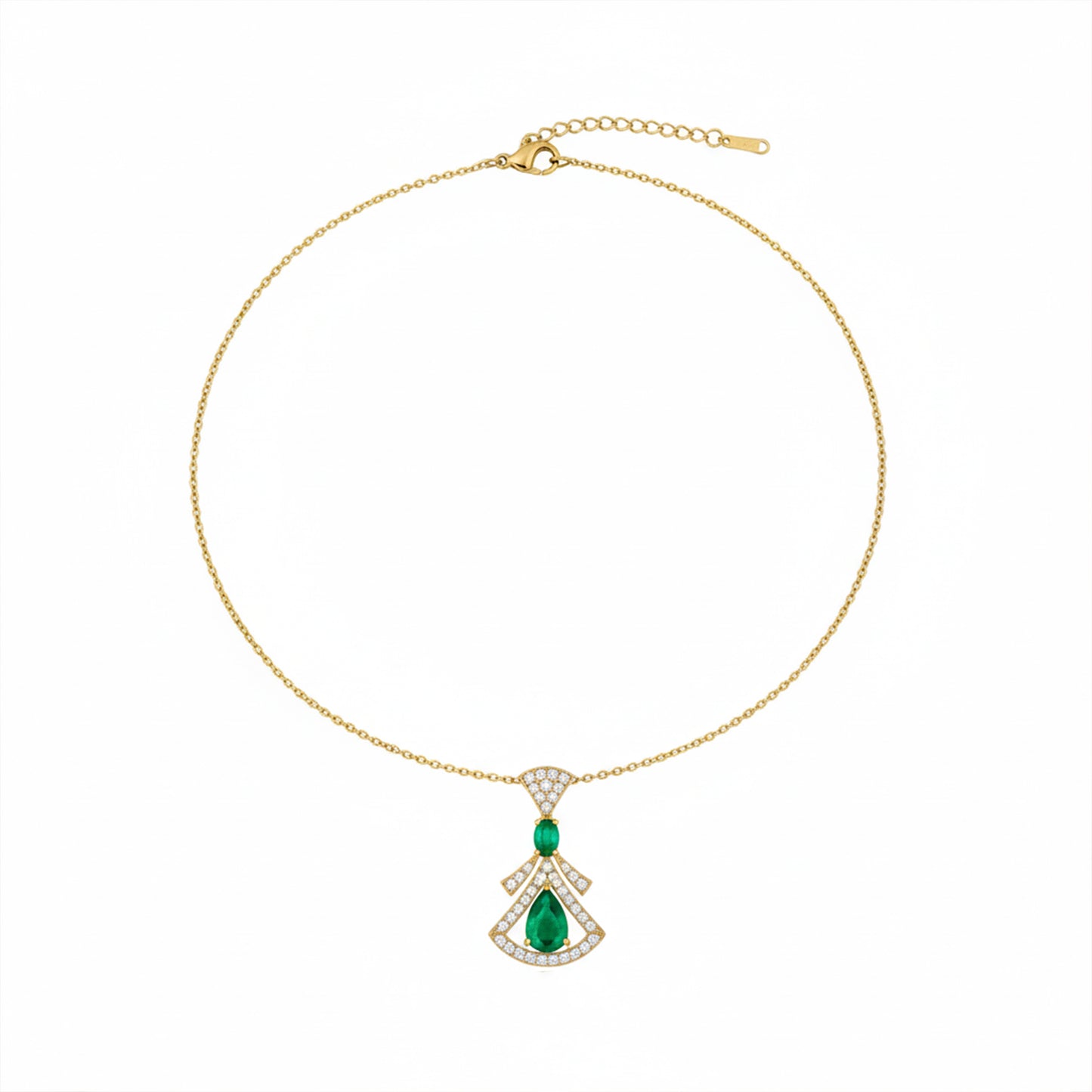 Royal Emerald Drop Necklace