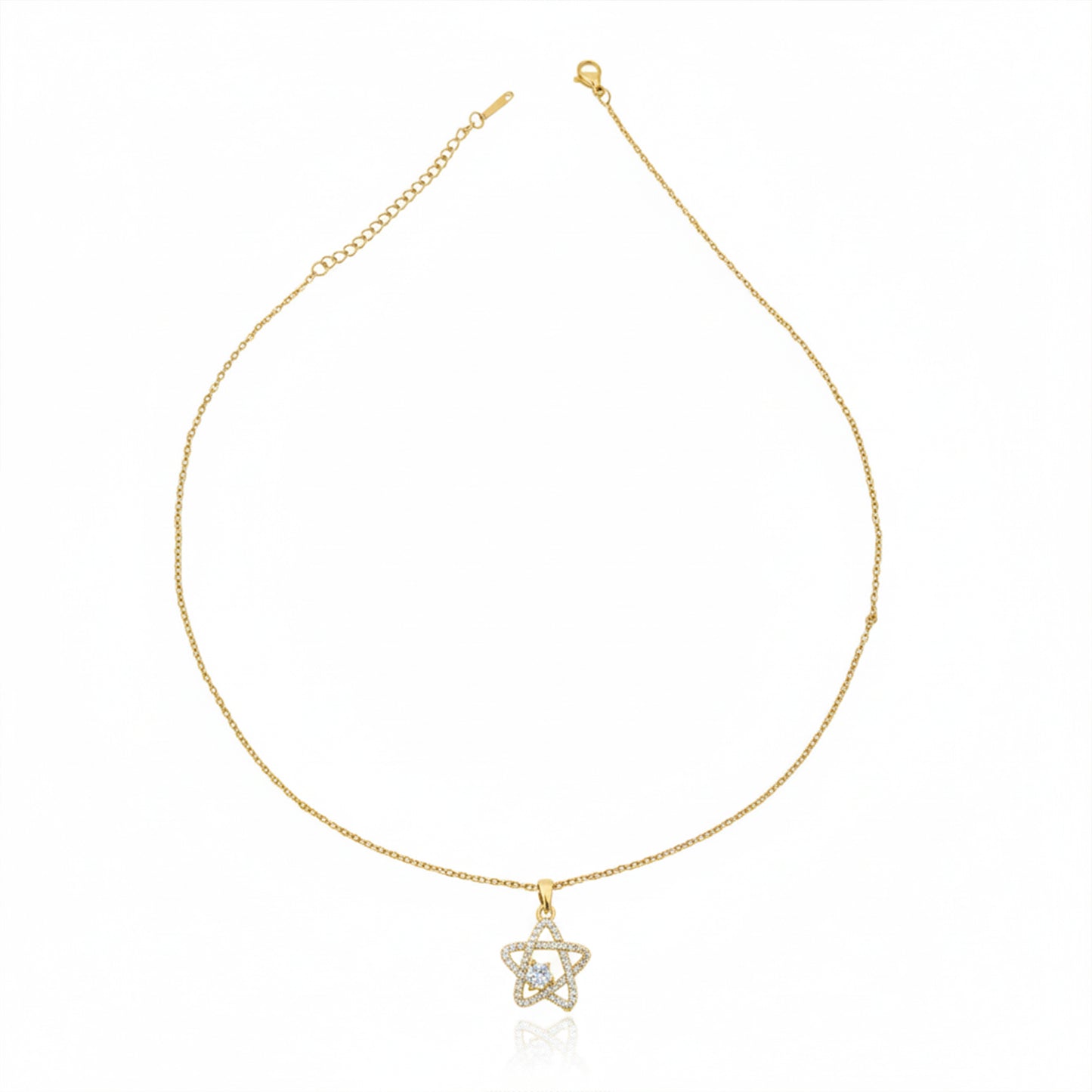 Luxury Crystal Star Gold Pendant Necklace