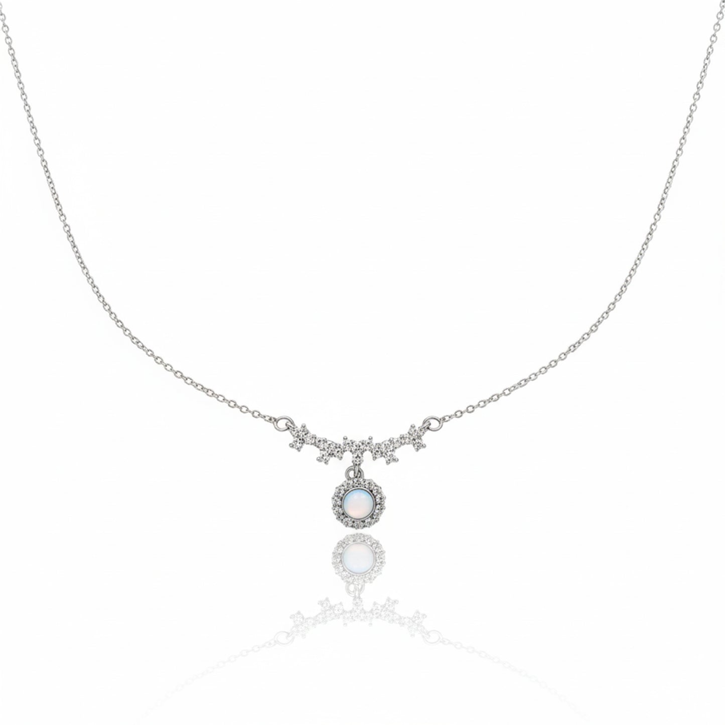Elegant Opal Drop Pendant Necklace