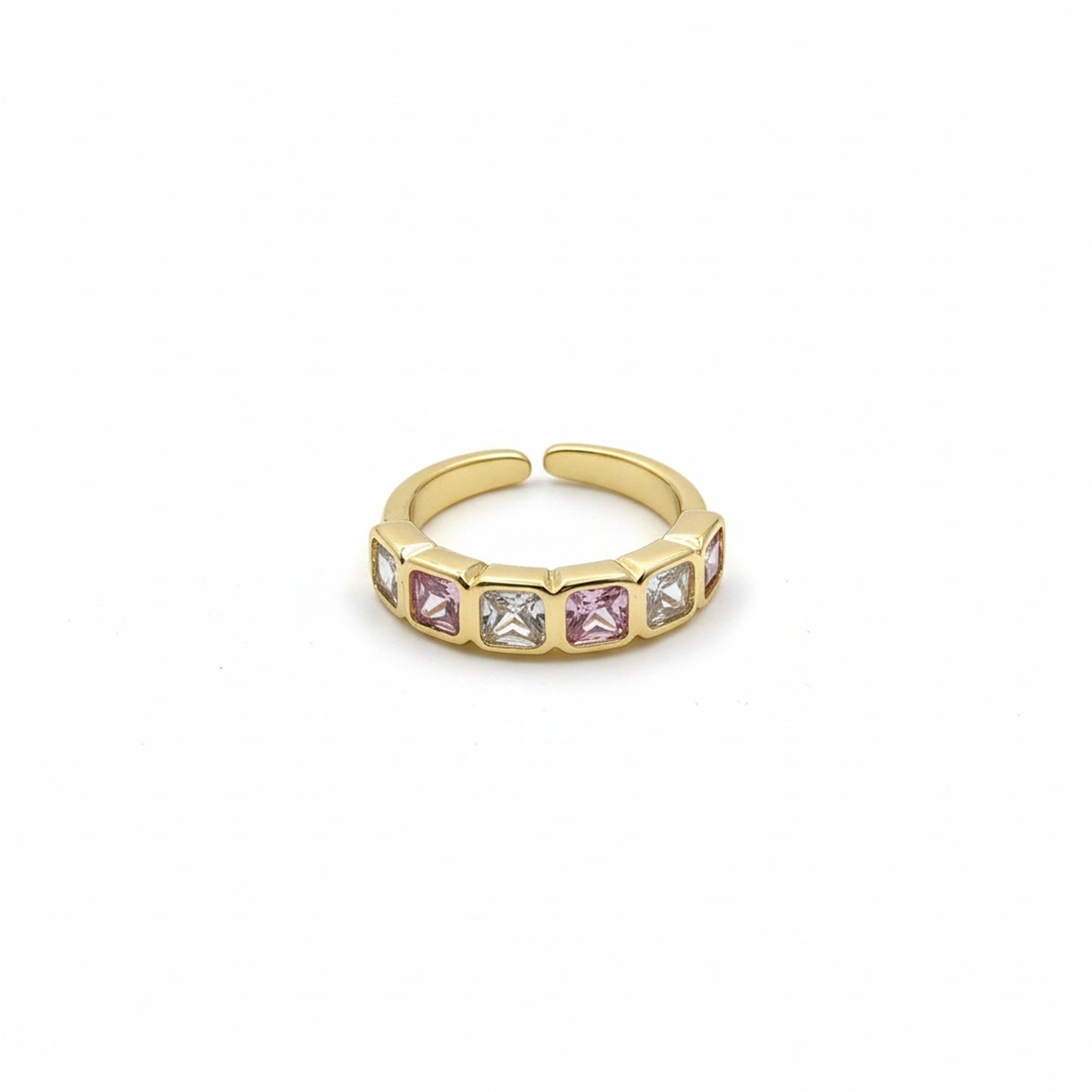 Luxe Princess Cut Eternity Gold Ring