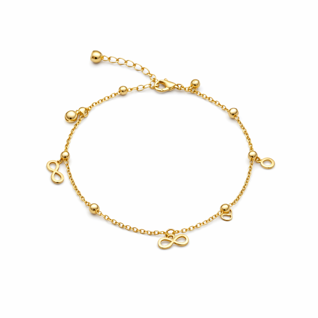 Eternal Infinity Charm Gold Anklet