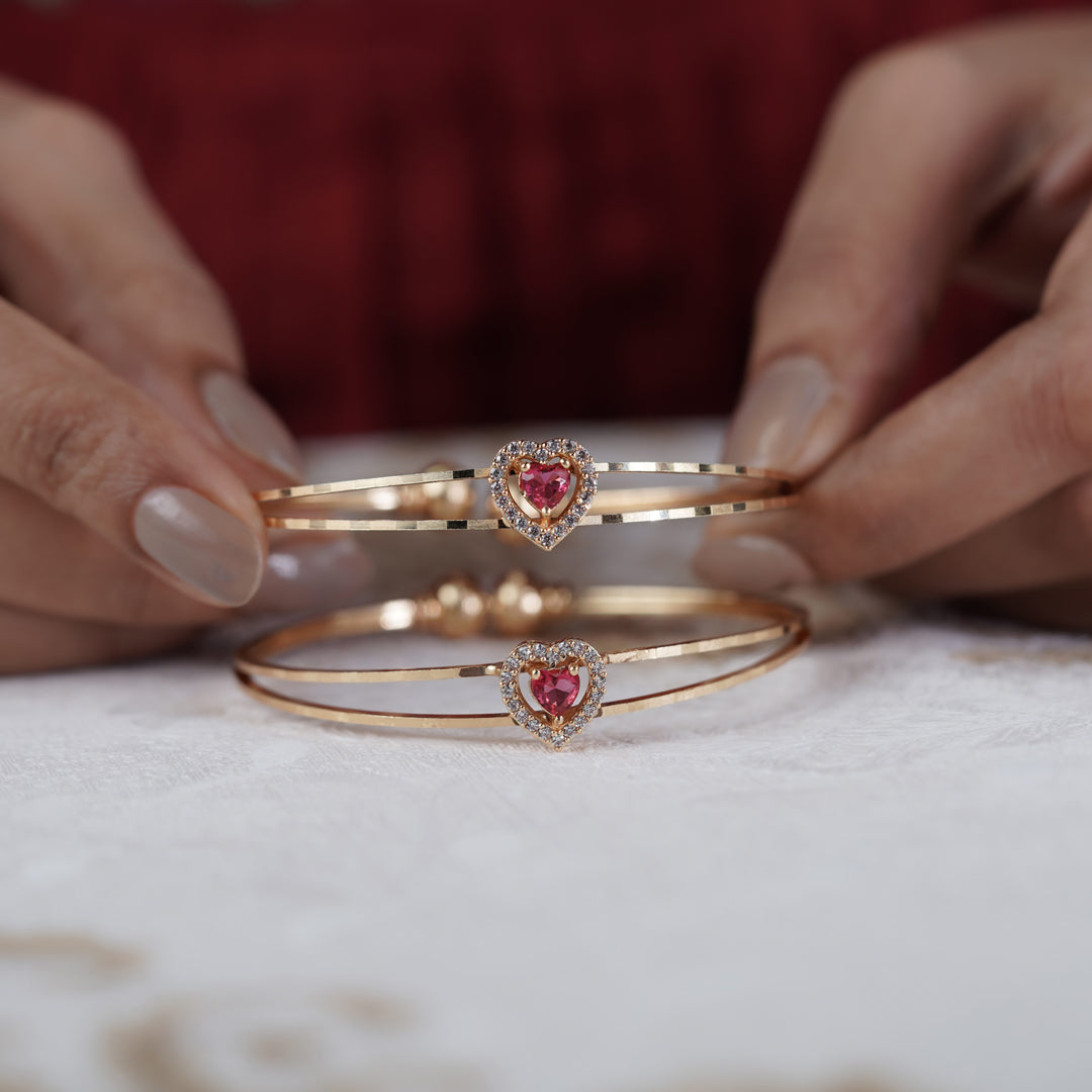 Rati Free Size Heart Bangles