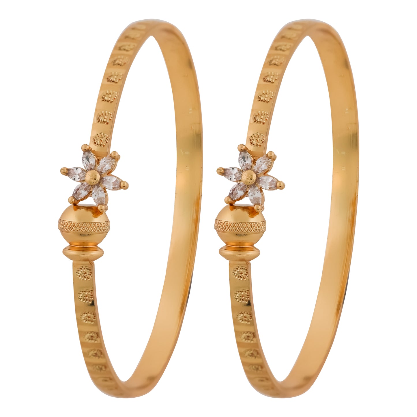 Floral Stone Kada Bangles