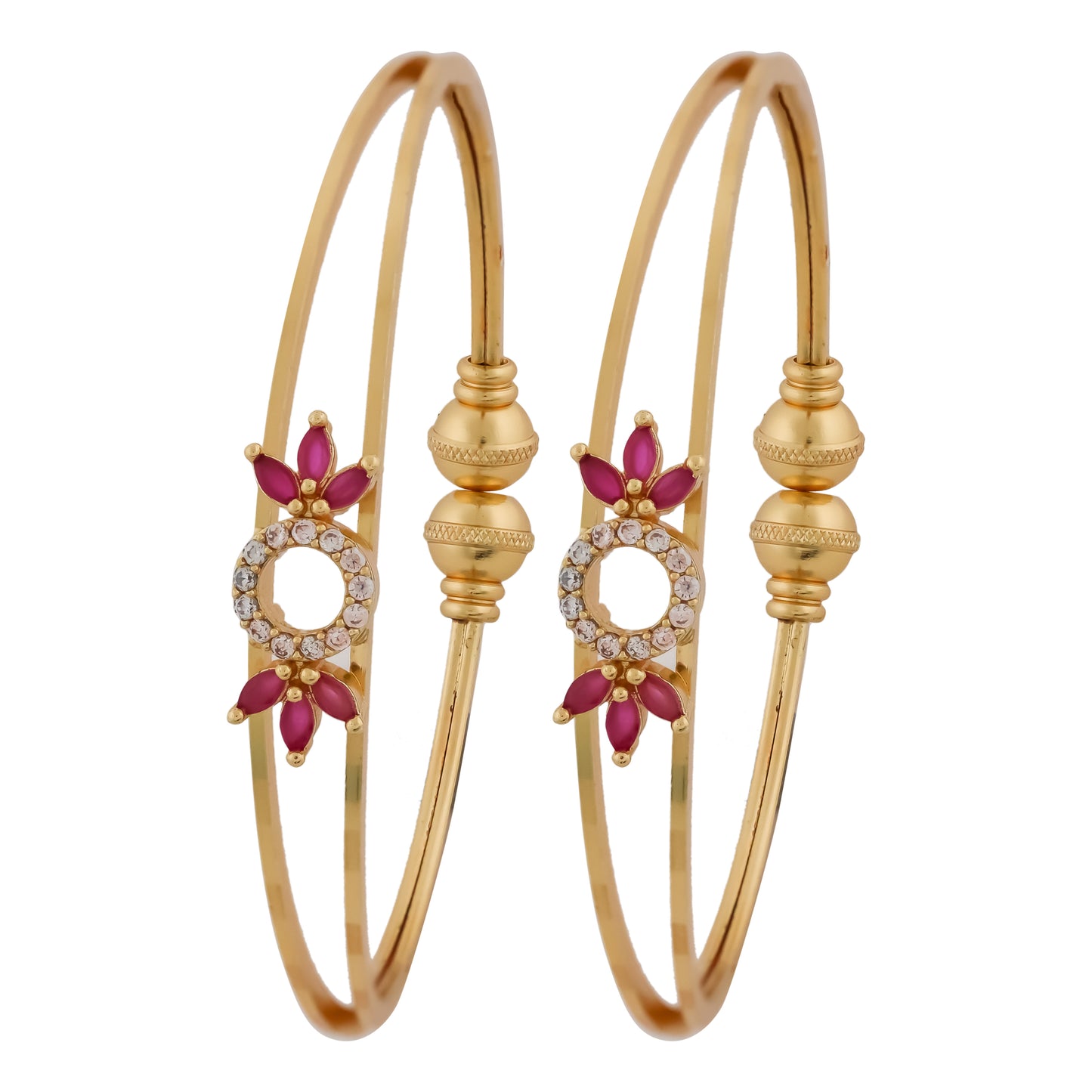 Ruby Circle Charm Bangles