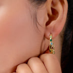 LuxeNova Colorstone Hoop Earrings