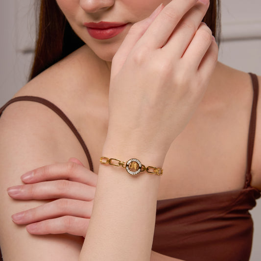 Equestrian Elegance Gold Bracelet