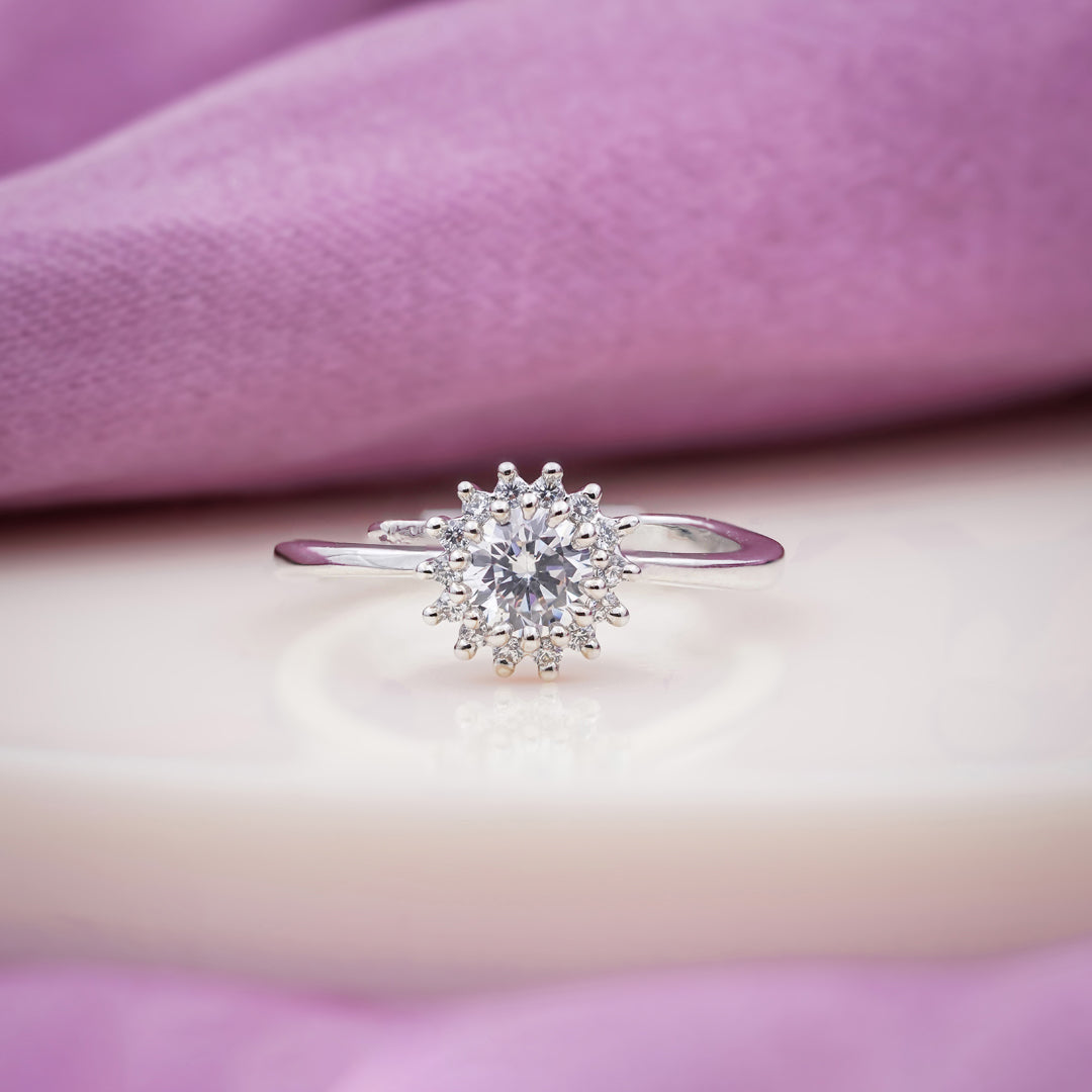 Eterna Flower Diamond Halo Ring