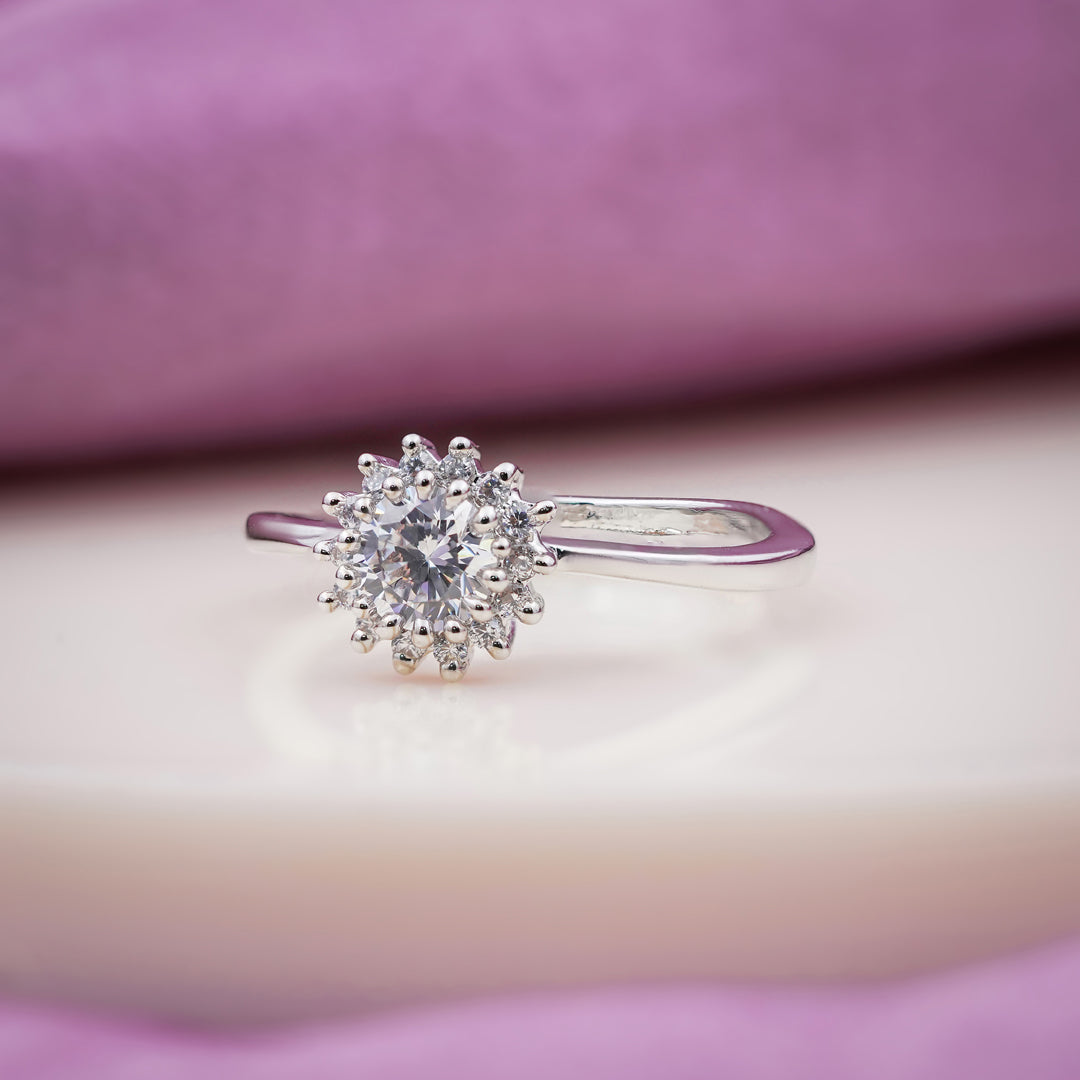 Eterna Flower Diamond Halo Ring