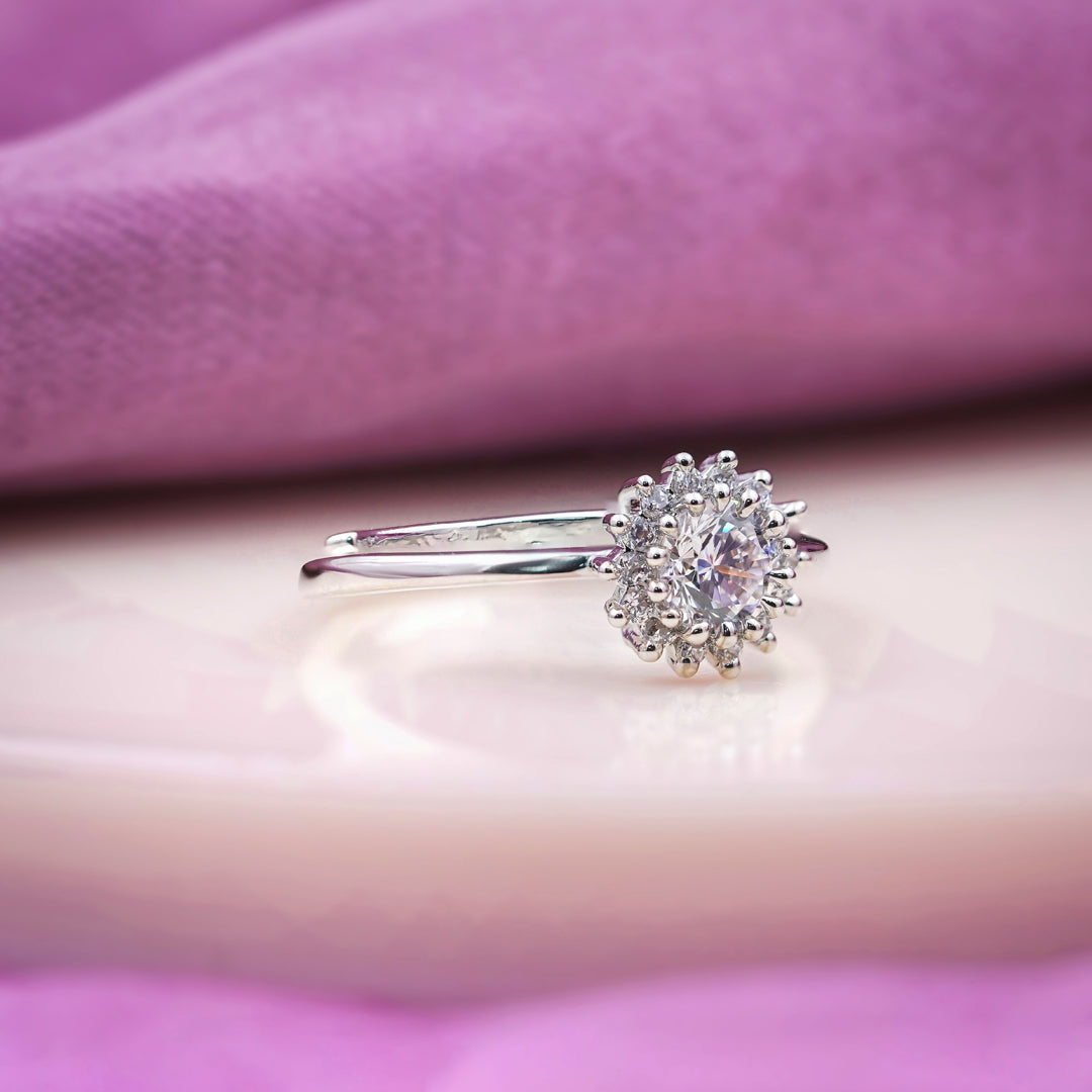 Eterna Flower Diamond Halo Ring
