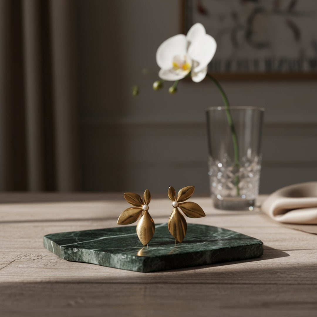 Gold Flower Earrings
