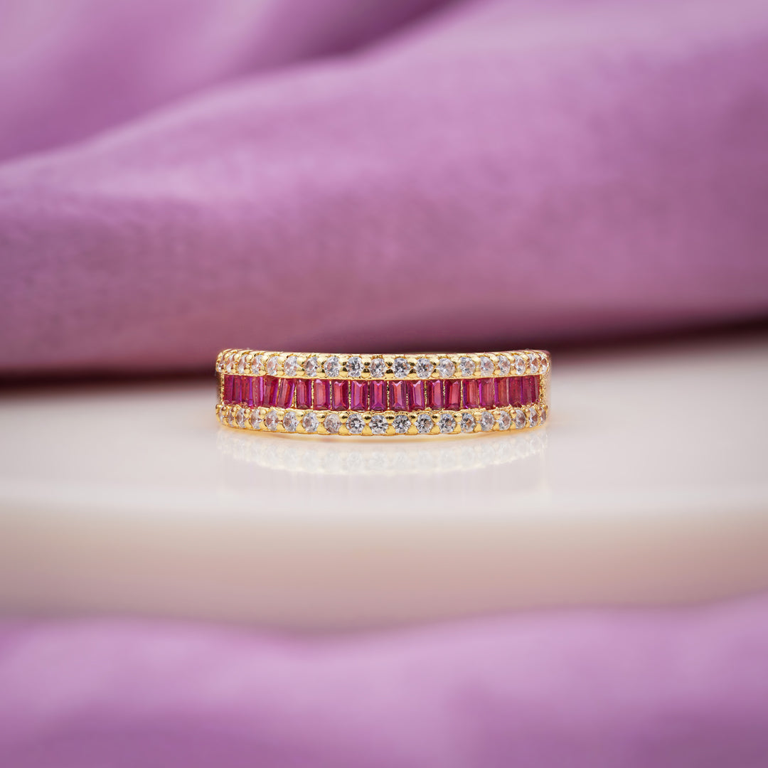 Luxpenny Ruby Royale Baguette Ring