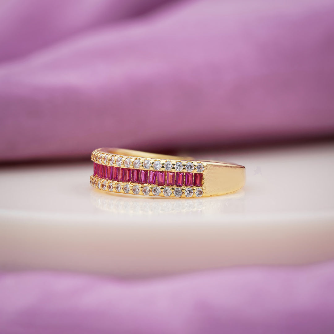 Luxpenny Ruby Royale Baguette Ring
