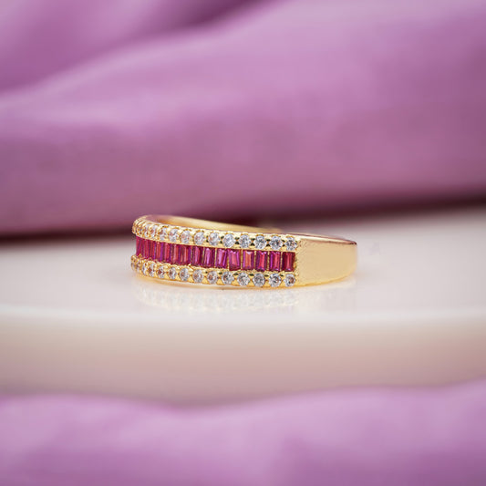 Luxpenny Ruby Royale Baguette Ring