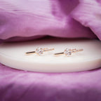 Rose Gold V Shape Crystal Earrings