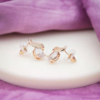 Crescent Diamond Glow Stud Earrings