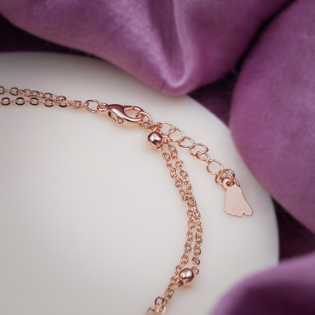 Interlocking Circle Rose Gold Anklet