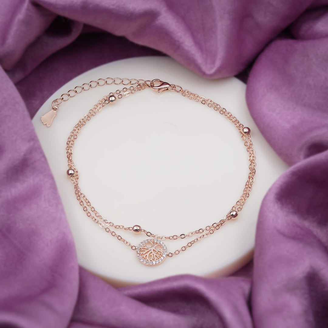 Elegant Tree of Life Charm Anklet