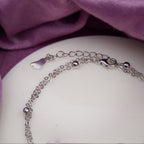 Silver Heartbeat Charm Anklet