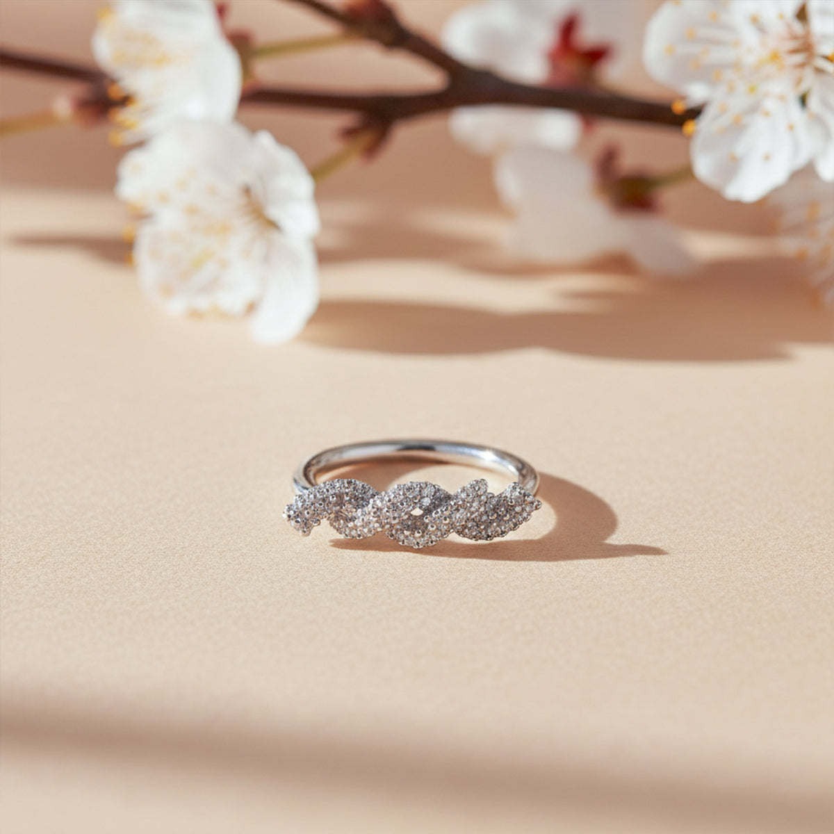 Wave Zircon Ring