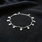 Dainty Heart Silver Anklet