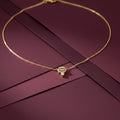 Luxury Halo Diamond Gold Necklace