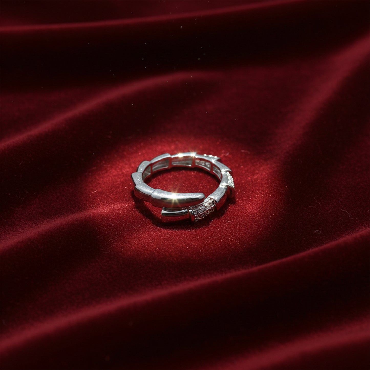 Curve Crystal Band Ring