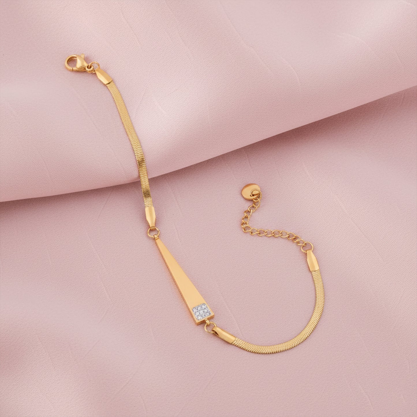 Imperial Gold Bar Snake Chain Bracelet