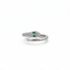 Regal Emerald Eye Serpent Statement Ring