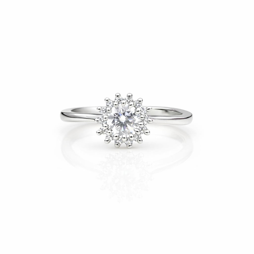Eterna Flower Diamond Halo Ring