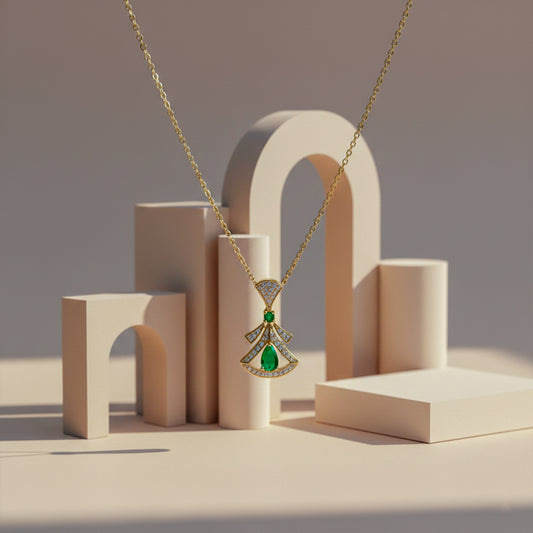 Royal Emerald Drop Necklace