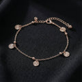 Rose Gold Sunburst Charm Anklet