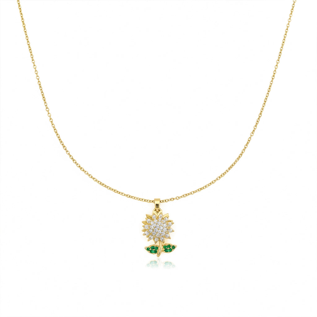 Sunflower Gold Pendant Necklace