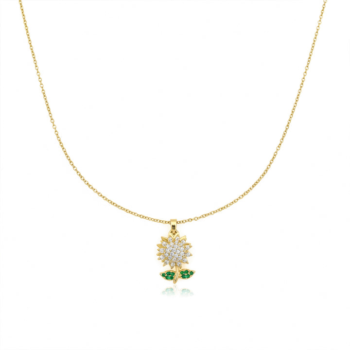 Sunflower Gold Pendant Necklace