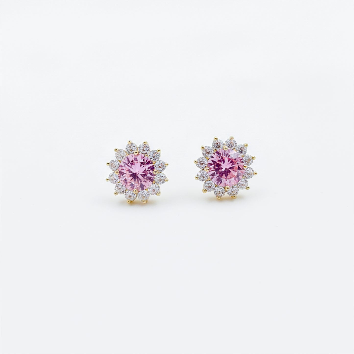 Rose Glow Floral Halo Earrings