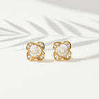 Eterna Bloom Pearl Stud Earrings