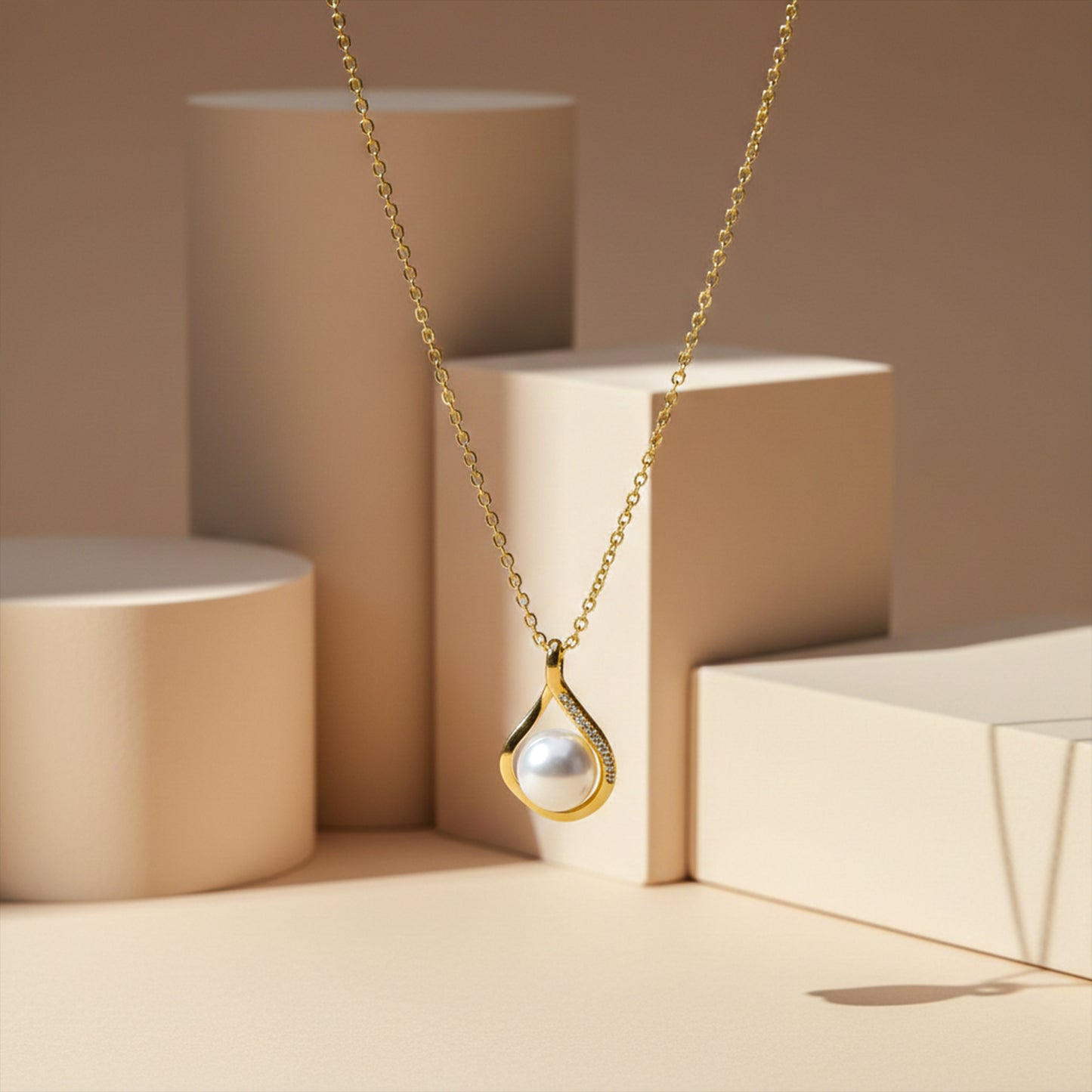 Teardrop Pearl Pendant Necklace