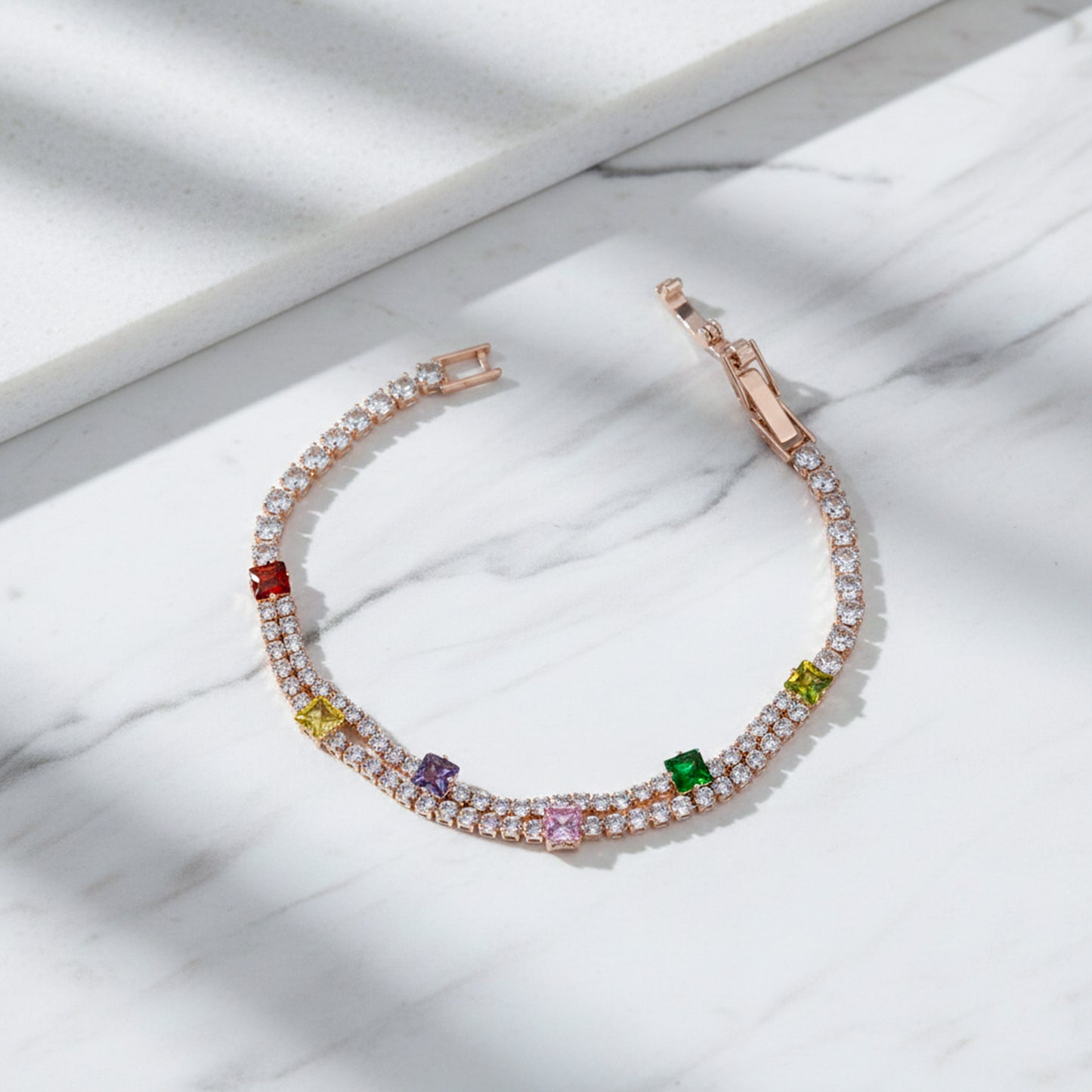 Luxury Rainbow Tennis Bracelet