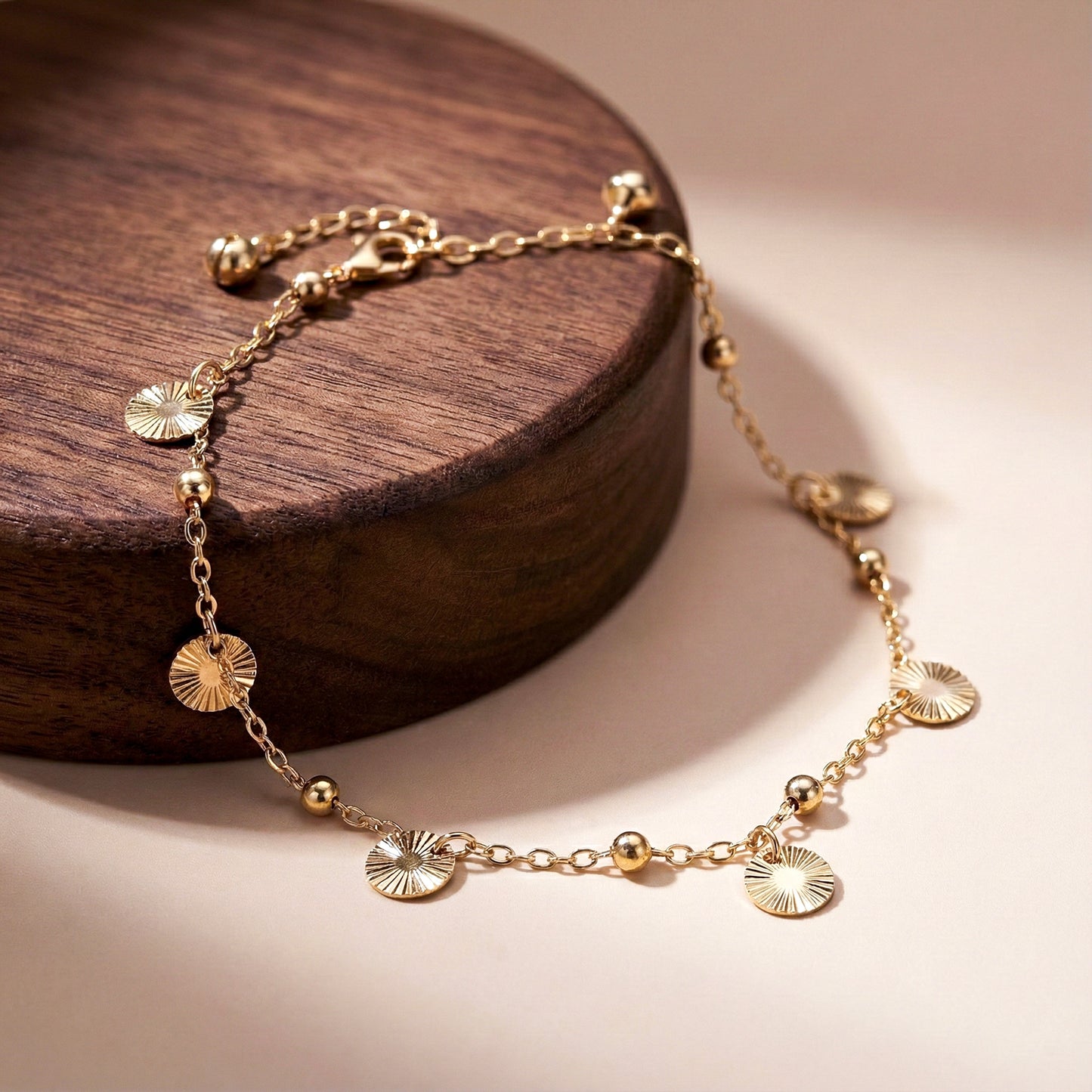 Elysian Minimal Gold Charm Anklet