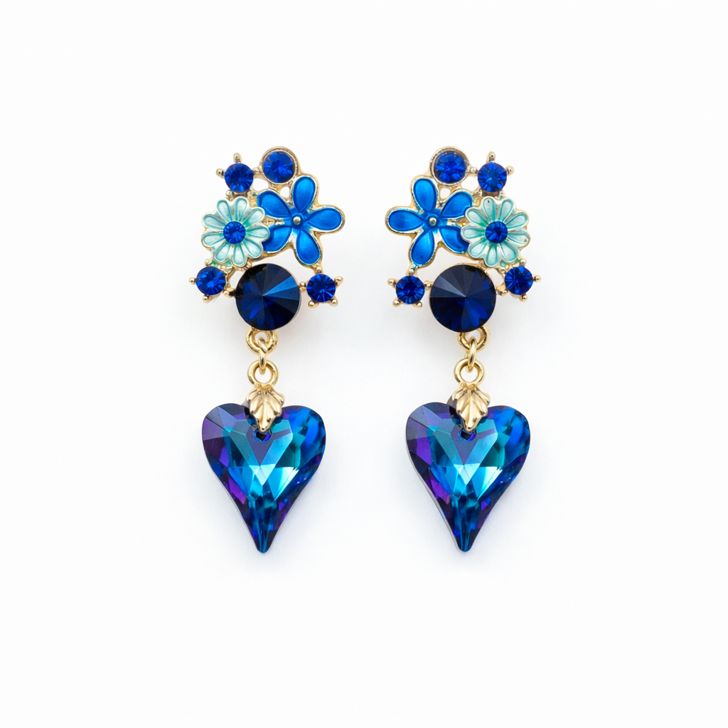 Blue Blossom Dangle Earrings