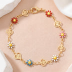 Floral Love Gold Charm Bracelet