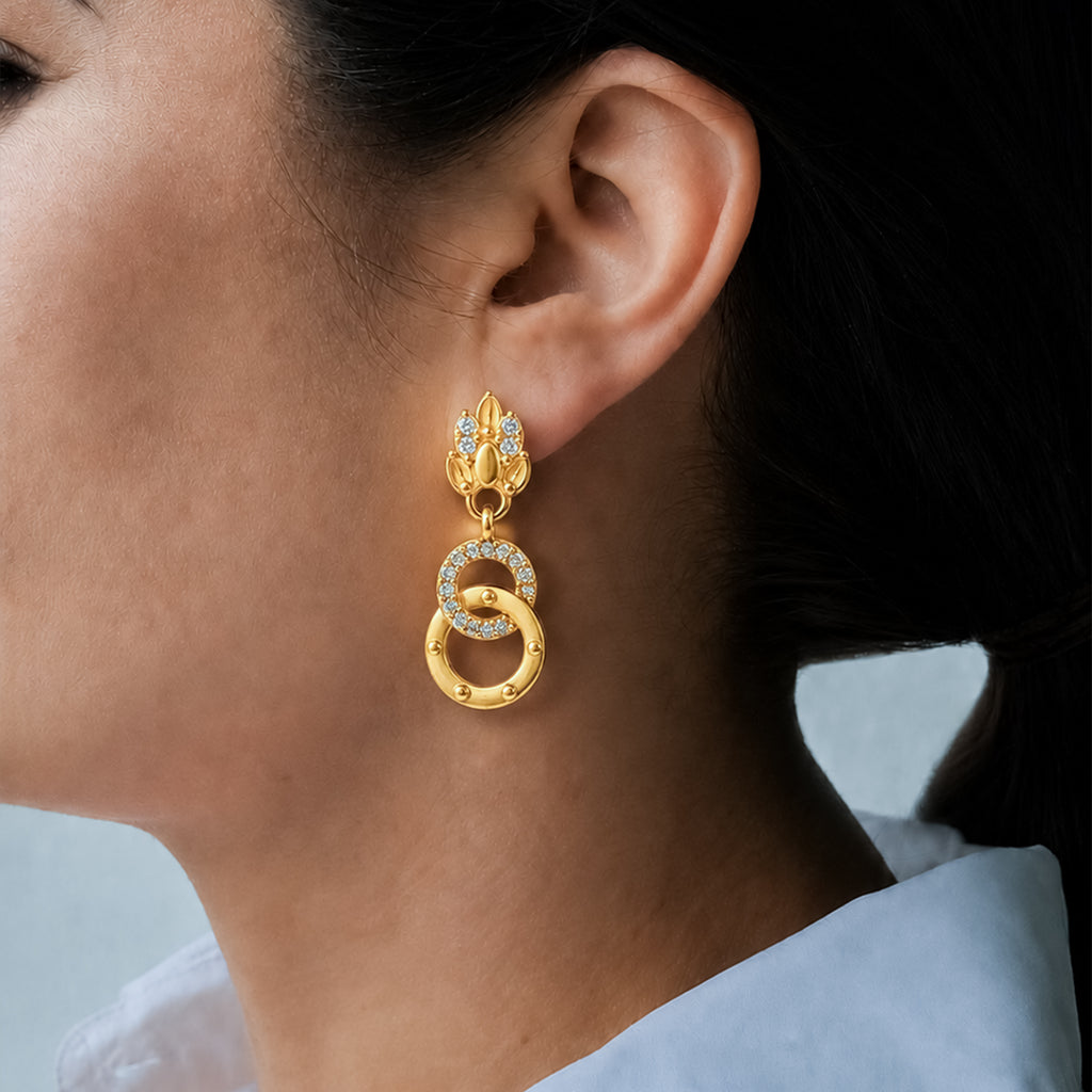 Sunehri Twist Earrings